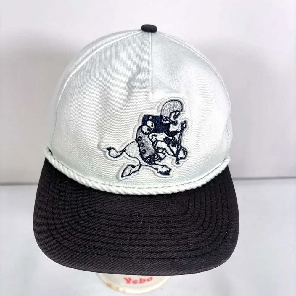 New Era Dallas Cowboys Snapback Hat White Navy Retro Logo Rope 9FIFTY NFL Cap